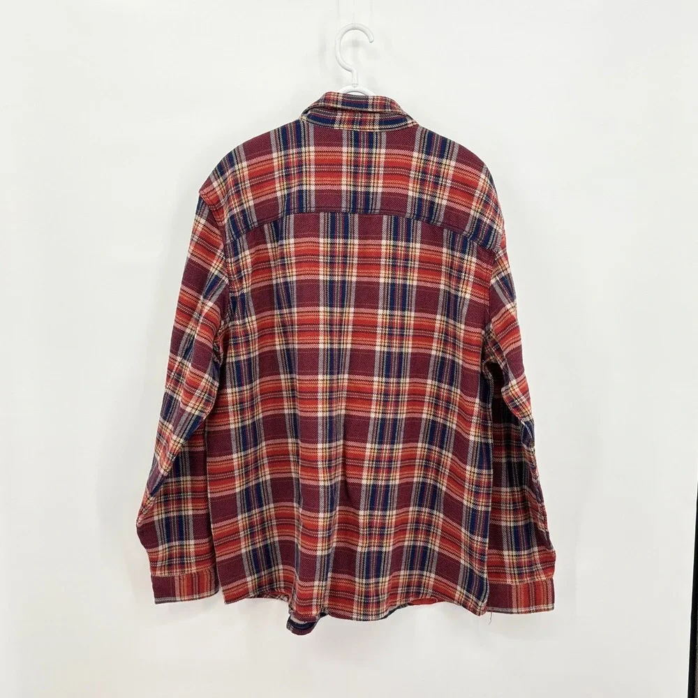 Buffalo David Bitton Scottie Mens XL Red Plaid Cotton Flannel Shirt Jacket NEW